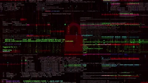 Hi-Tech Damaged Glitched Developer Codes Effect Code for either a hacker attack Stock Footage 295176308