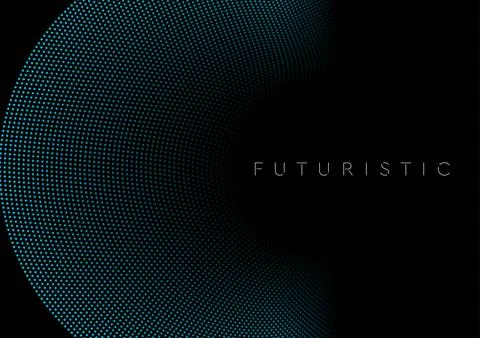 Hi-tech dark blue abstract background with round dotted lines 스톡 일러스트