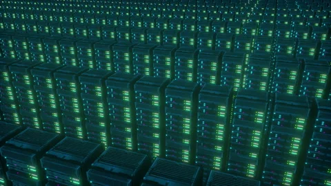 Hi-Tech Dark Data Center 库存影片 127923032