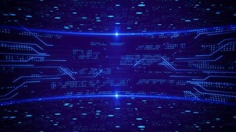 Hi-Tech Data Flow Dots lines finance blockchain data visualization, digital Video stock 278789953