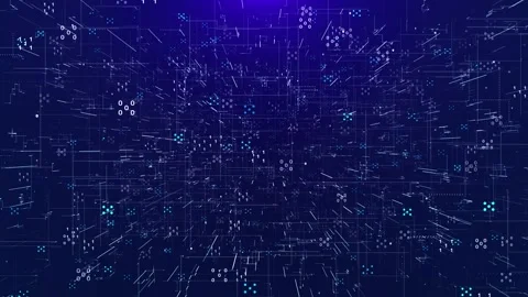 Hi-Tech Data Flow Dots lines finance blockchain data visualization, digital Video stock 278792212