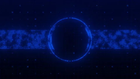 Hi-Tech Data Transmission and Analysis Futuristic Light Grid Stock Footage 338375618