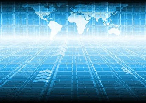 Hi-tech design with world map. Vector eps 10 Hi-tech design with world map... Stock Photos