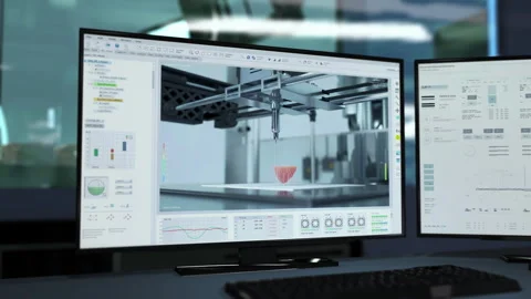 Hi tech device manufacturing the restorations for damaged patients organs Stock Footage 248552648