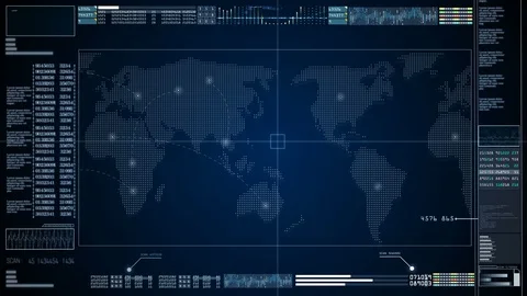 Hi-tech digital abstract background interface head up display holographic inf Vídeo Stock 99180409