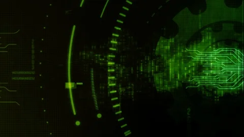 Hi-tech digital abstract motion background with technology gear Stock Footage 91810389