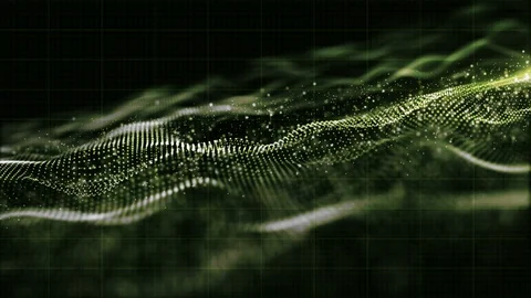 HI-TECH digital abstract wave particles flow motion background Stock Footage 87809992