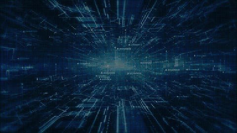 Hi-tech digital and information motion graphics abstract background blue colo Stock Footage 95308042