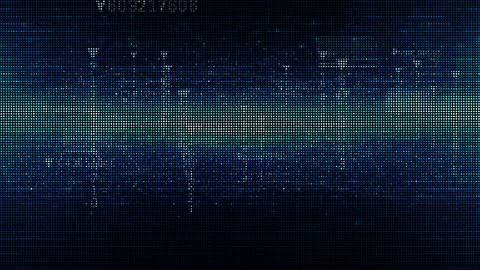 Hi-tech digital and information motion graphics abstract background blue colo Stock Footage