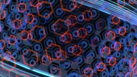 Hi Tech Digital Background in a 3D animation Stock Footage 235633550