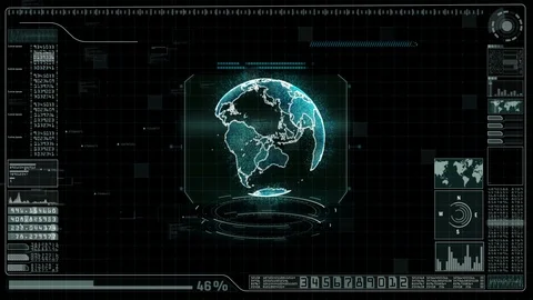 Hi-tech digital background interface head up display holographic information Stock Footage 94316516