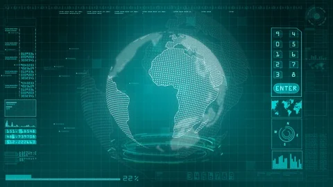 Hi-tech digital background interface head up display holographic information Video stock 95531713