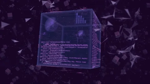 Hi-tech Digital Cube Background. Stock Footage 74771645