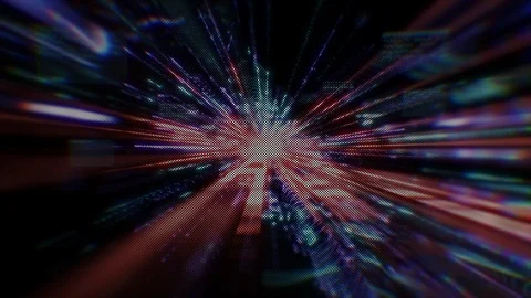 Hi-tech digital cyberspace movement, Digital data network connections, Techno Video stock 127284750