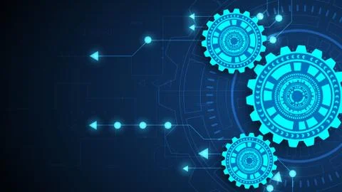 Hi-tech digital data connection system Stock Illustration