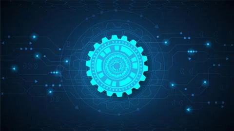 Hi-tech digital data connection system 스톡 일러스트