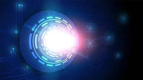 Hi-tech digital data connection system Illustrazione stock