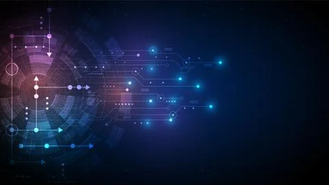 Hi-tech digital data connection system Illustrazione stock