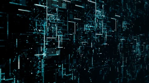 Hi-Tech digital display holographic information abstract background Stock Footage 100375693