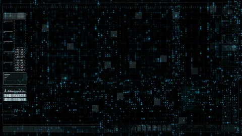 Hi-Tech digital futuristic user interface HUD and matrix motion background Stock-Footage 94165796