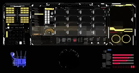 Hi-Tech Digital Interface Head Up Display Stock Footage 166267817