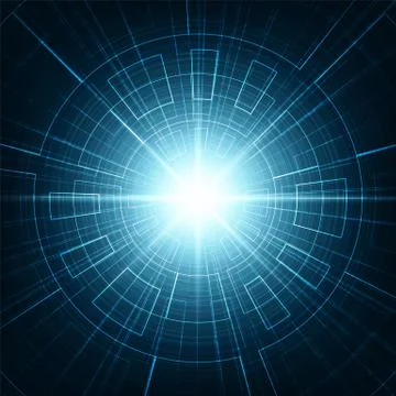 Hi-tech Digital Light on Blue Background,future and technology Concept design Stock Illustration