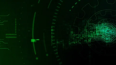 Hi-tech digital motion background with technology gear Stock Footage 91818307