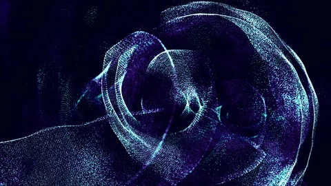 Hi-Tech digital particles wave flow and dots for motion abstract background Stock Footage 91840933