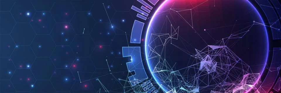 Hi-tech digital technology and engineering theme. Abstract background. Illustrazione stock