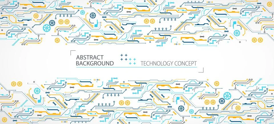 Hi-tech digital technology and engineering theme. Illustrazione stock