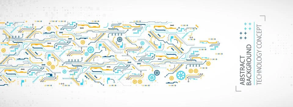 Hi-tech digital technology and engineering theme. Stock Illustration