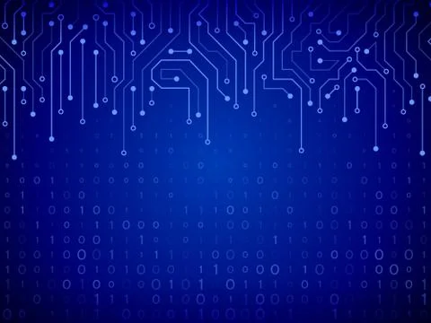 Hi tech digital technology on a blue background. Illustrazione stock