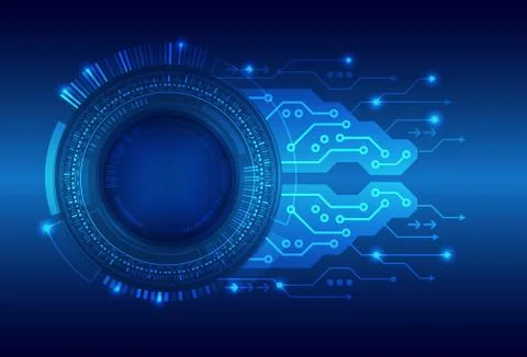 Hi-tech digital technology on blue background. Stock Illustration