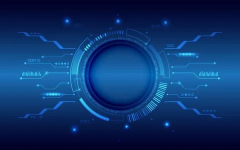Hi-tech digital technology on blue background. Stock Illustration