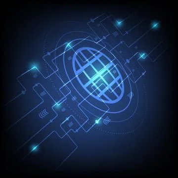 Hi-tech digital technology concept Stock Illustration