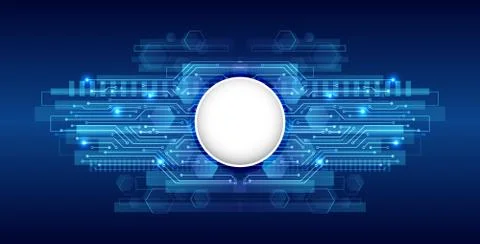 Hi-tech digital technology concept. Illustration high computer technology on  Stock Illustration