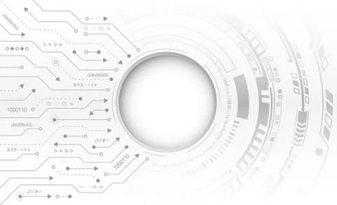 Hi-tech digital technology concept. Illustration high computer technology on  Illustrazione stock