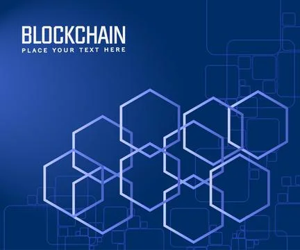 Hi-tech digital technology geometric hexagon pattern shape on blue background Stock Illustration