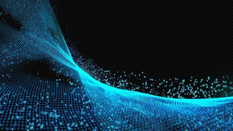 Hi-tech digital wave particles flow abstract cyber space environment backgrou Stock Footage 85417994