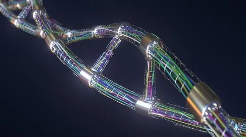 Hi-tech DNA molecule made with many wires and plugs, microelectronics and 스톡 일러스트