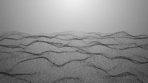 Hi tech Dot Line Particle Sci-Fi Digital Wave Grid Tech Particles Background Stock Footage 348190953