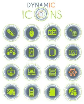 Hi tech dynamic icons Stock Illustration