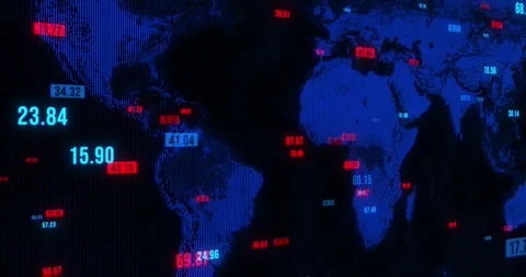 Hi-tech earth map hologram, visualization of connection and big data Stock Footage 246867615