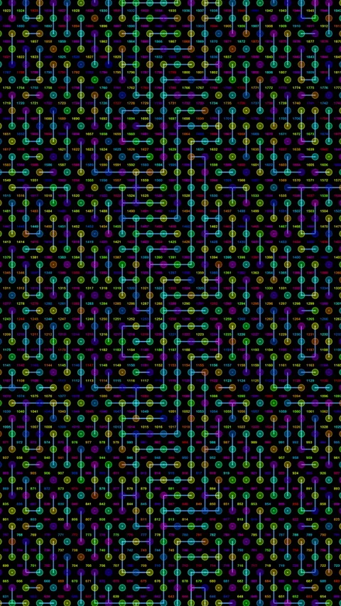 Hi-tech electronic circuit numerical grid pattern on vivid display Stock Footage 323777575