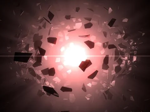 Hi tech explosion effect. 3d illustration. Stock Illustration