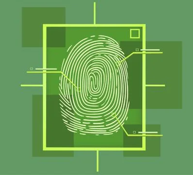Hi tech fingerprint composition Ilustración de archivo