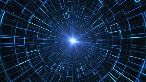Hi-tech futuristic background of digital lines in the space. HUD concept Video stock 269432782