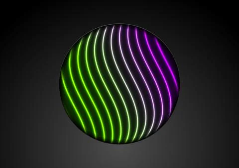 Hi-tech futuristic background with glowing neon waves Stock Illustration