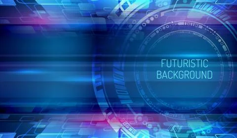 Hi-tech Futuristic blue background. Stock Illustration