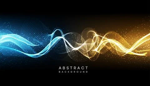 Hi-tech futuristic techno background, neon shapes and dots. Technology Illustrazione stock
